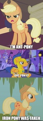 Size: 500x1387 | Tagged: safe, applejack, flash sentry, g4, ant-man, appletini, falcon (marvel), image macro, meme