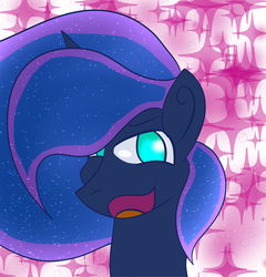 Size: 2396x2500 | Tagged: safe, artist:neoink, princess luna, g4, blue, female, green eyes, high res, smiling, solo