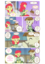 Size: 1600x2261 | Tagged: safe, artist:jeremy3, apple bloom, featherweight, earth pony, pony, comic:quest for apple bloom, g4, bed, comic, epilogue, female, hospital, male, ship:featherbloom, shipping, straight