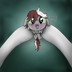 Size: 700x700 | Tagged: safe, artist:teschke, oc, oc only, oc:dusk sveta, pony, baby, colt, cute, holding a pony, hooves, looking at you, male, ocbetes, weapons-grade cute
