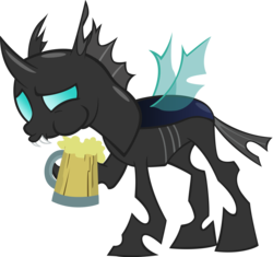Size: 6000x5638 | Tagged: safe, artist:sofunnyguy, changeling, g4, absurd resolution, cider, simple background, solo, transparent background, vector