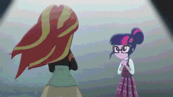 Size: 640x360 | Tagged: safe, edit, screencap, sci-twi, sunset shimmer, twilight sparkle, equestria girls, g4, my little pony equestria girls: friendship games, animated, female, street fighter, street fighter iv