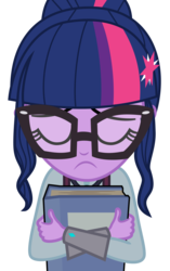 Size: 4000x6389 | Tagged: safe, artist:ivacatherianoid, sci-twi, twilight sparkle, equestria girls, g4, my little pony equestria girls: friendship games, book, cute, female, sad, simple background, solo, spoiler, transparent background, vector