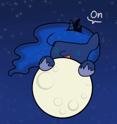 Size: 470x496 | Tagged: safe, artist:flutterluv, princess luna, pony, series:flutterluv's full moon, g4, animated, dialogue, female, moon, open mouth, solo, tangible heavenly object