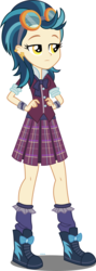 Size: 2000x5636 | Tagged: dead source, safe, artist:xebck, indigo zap, equestria girls, g4, my little pony equestria girls: friendship games, clothes, crystal prep academy, crystal prep academy uniform, ear piercing, earring, female, goggles, jewelry, piercing, pleated skirt, school uniform, shoes, simple background, skirt, sneakers, socks, solo, transparent background, vector