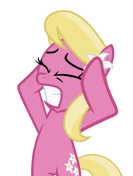 Size: 4000x5302 | Tagged: safe, artist:ivacatherianoid, lily, lily valley, earth pony, pony, g4, slice of life (episode), background pony, bipedal, eyes closed, female, flower, flower in hair, lily (flower), mare, show accurate, simple background, solo, transparent background, vector