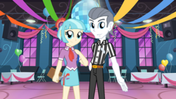 Size: 800x451 | Tagged: safe, artist:3d4d, coco pommel, silver shill, equestria girls, g4, cocoshill, disco ball, equestria girls-ified, female, male, shipping, straight