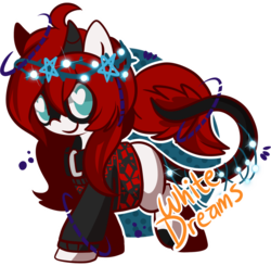 Size: 800x785 | Tagged: safe, artist:xwhitedreamsx, oc, oc only, oc:scarlet thorns, augmented tail, heart, heart eyes, simple background, solo, transparent background, wingding eyes