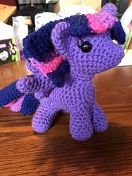 Size: 370x493 | Tagged: safe, artist:alleykat666, twilight sparkle, alicorn, pony, g4, commission, crochet, irl, photo, plushie, twilight sparkle (alicorn)