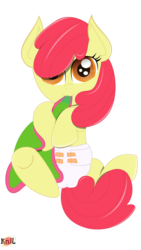 Size: 670x1192 | Tagged: safe, artist:the-crusader-network, apple bloom, g4, blanket, diaper, foal