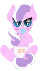 Size: 670x1192 | Tagged: safe, artist:the-crusader-network, diamond tiara, g4, diaper, foal, pacifier