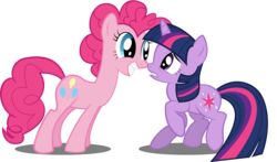 Size: 2182x1283 | Tagged: safe, artist:spellboundcanvas, pinkie pie, twilight sparkle, g4, simple background, transparent background