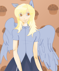 Size: 2458x2973 | Tagged: safe, artist:vicsanvic, derpy hooves, human, g4, eared humanization, female, high res, humanized, solo, winged humanization
