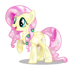Size: 3538x3329 | Tagged: safe, artist:infinitewarlock, fluttershy, g4, crystallized, female, high res, simple background, solo, transparent background, vector