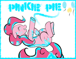 Size: 1280x989 | Tagged: safe, artist:skyflys, pinkie pie, g4, female, name, paint, paint on fur, simple background, solo, transparent background