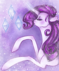 Size: 1000x1200 | Tagged: safe, artist:vetallie, rarity, g4, curved horn, cutie mark, female, horn, solo