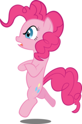 Size: 1762x2659 | Tagged: safe, artist:spellboundcanvas, pinkie pie, earth pony, pony, g4, bipedal, dancing, female, simple background, solo, transparent background, upset, vector