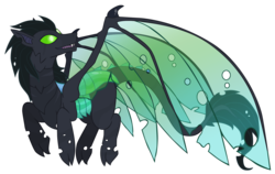 Size: 4380x2760 | Tagged: safe, artist:foreshadowart, oc, oc only, oc:lyctus, changeling, dragon, hybrid, solo