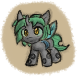 Size: 420x415 | Tagged: safe, artist:zutcha, oc, oc only, oc:riley (pap), changeling, changeling queen, fanfic:founders of alexandria, fanfic:the last pony on earth, ponies after people, changeling oc, changeling queen oc, cute, fanfic, fanfic art, female, filly, hooves, horn, illustration, solo, wings