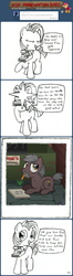 Size: 800x3016 | Tagged: safe, artist:wildtiel, babs seed, oc, oc:mr. handle the hobo pony, ask manehattan babs, g4, ask, camera, drawing, homeless, pencil, tumblr