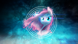 Size: 1600x900 | Tagged: safe, artist:antylavx, artist:leadhooves, artist:slyfoxcl, edit, pinkie pie, earth pony, pony, g4, bedroom eyes, chest fluff, glowing, lens flare, pinkamena diane pie, vector, wallpaper, wallpaper edit