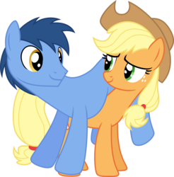 Size: 7859x8000 | Tagged: safe, artist:fercho262, applejack, blues, noteworthy, earth pony, pony, do princesses dream of magic sheep, g4, absurd resolution, appleblues, background pony, cowboy hat, dream, female, hat, male, mare, rescue, shipping fuel, simple background, stallion, transparent background, vector