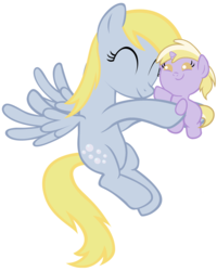 Size: 2000x2500 | Tagged: safe, artist:beavernator, derpy hooves, dinky hooves, pony, g4, all glory to the beaver grenadier, baby, baby dinky hooves, baby pony, boop, cute, derpabetes, dinkabetes, equestria's best mother, eyes closed, female, flying, foal, mare, simple background, smiling, spread wings, white background