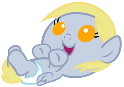 Size: 3600x2520 | Tagged: safe, artist:beavernator, derpy hooves, pony, g4, baby, baby pony, diaper, female, filly, foal, solo
