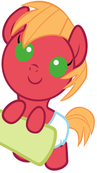 Size: 1900x3360 | Tagged: safe, artist:beavernator, big macintosh, granny smith, earth pony, pony, g4, baby, baby macintosh, baby pony, beavernator is trying to murder us, colt, colt big macintosh, cute, daaaaaaaaaaaw, diaper, female, foal, looking at you, macabetes, male, offscreen character, solo, weapons-grade cute, young, younger