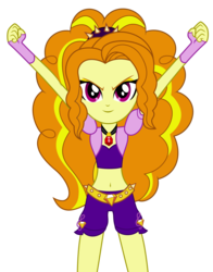 Size: 2000x2550 | Tagged: safe, artist:givralix, artist:ponyalfonso, edit, vector edit, adagio dazzle, equestria girls, g4, amulet, belly button, clothes, female, high res, midriff, necklace, simple background, solo, transparent background, vector