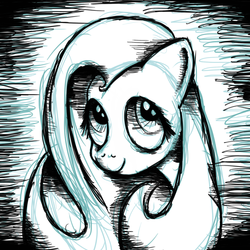 Size: 800x800 | Tagged: safe, artist:swoot, fluttershy, g4, female, portrait, shading, sketch, solo