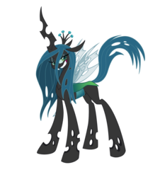 Size: 1548x1712 | Tagged: safe, artist:icelion87, queen chrysalis, changeling, changeling queen, g4, crown, female, grin, jewelry, regalia, smiling, solo