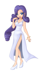 Size: 1233x2151 | Tagged: safe, artist:angriestangryartist, rarity, human, g4, anime, clothes, dress, female, high heels, humanized, shoes, side slit, simple background, solo, transparent background