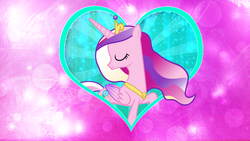 Size: 1920x1080 | Tagged: safe, artist:free14nder, princess cadance, g4, eyes closed, female, heart, solo, wallpaper