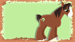 Size: 1020x572 | Tagged: safe, artist:90sigma, artist:sailortrekkie92, trouble shoes, earth pony, pony, g4, cute, hat, male, shadow, simple, solo, stallion, vector, wallpaper