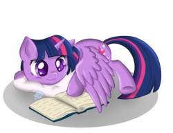 Size: 1024x788 | Tagged: safe, artist:gummysky, twilight sparkle, alicorn, pony, g4, book, female, mare, pillow, solo, twilight sparkle (alicorn)