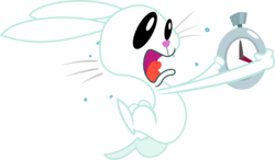 Size: 7000x4094 | Tagged: safe, artist:uxyd, angel bunny, g4, absurd resolution, male, simple background, solo, transparent background, vector, watch, white rabbit