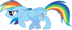 Size: 7000x2990 | Tagged: safe, artist:lauren faust, artist:uxyd, rainbow dash, pegasus, pony, g4, female, simple background, sneaky, solo, transparent background, vector