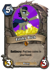 Size: 400x573 | Tagged: safe, filthy rich, g4, card, hearthstone, male, solo, super rich