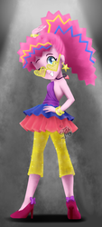 Size: 326x720 | Tagged: safe, artist:noncansee, pinkie pie, equestria girls, friendship through the ages, g4, bare shoulders, female, new wave pinkie, rockin' hair, sleeveless, solo, strapless