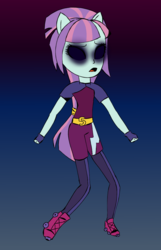 Size: 900x1400 | Tagged: safe, artist:berrypunchrules, sunny flare, equestria girls, g4, my little pony equestria girls: friendship games, black sclera, crystal prep academy, crystal prep shadowbolts, female, ponied up, pony ears, possessed, solo