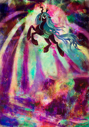 Size: 1240x1754 | Tagged: safe, artist:jaizub, queen chrysalis, changeling, changeling queen, g4, female, solo