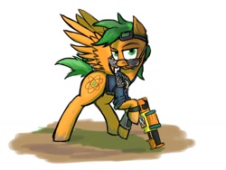 Size: 1032x774 | Tagged: safe, artist:captainhoers, oc, oc only, oc:atom smasher, fallout equestria, fallout equestria: duck and cover, fanfic art, goggles