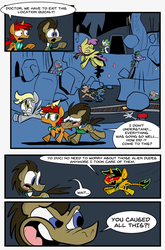Size: 1265x1920 | Tagged: safe, artist:joeywaggoner, derpy hooves, doctor whooves, time turner, oc, oc:sparky sue, oc:tick tock, pony, g4, male, stallion, time out with doctor whooves, tumblr comic