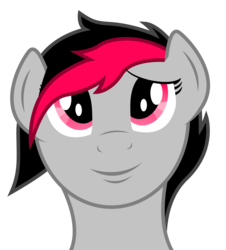 Size: 4060x4494 | Tagged: dead source, safe, artist:afterman, oc, oc only, oc:miss eri, absurd resolution, black and red mane, cute, emo, happy, looking up, simple background, smiling, solo, two toned mane