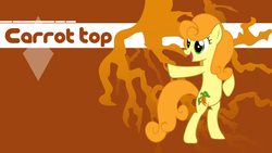 Size: 1921x1080 | Tagged: safe, artist:kooner-cz, artist:lordvurtax, carrot top, golden harvest, earth pony, pony, g4, female, mare, pointing, solo, standing, vector, wallpaper