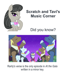 Size: 402x457 | Tagged: safe, edit, edited screencap, screencap, blue moon (g4), chocolate sun, octavia melody, rarity, south pole (g4), earth pony, pony, unicorn, g4, at the gala, female, male, mare, music, stallion, text, trivia