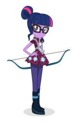 Size: 10000x16364 | Tagged: safe, artist:ivacatherianoid, sci-twi, twilight sparkle, equestria girls, g4, my little pony equestria girls: friendship games, absurd resolution, archery, bow (weapon), canterlot high, clothes, crystal prep academy, crystal prep shadowbolts, female, glasses, simple background, solo, transparent background, vector