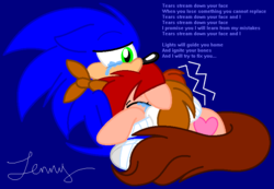 Size: 782x542 | Tagged: safe, artist:heartinarosebud, oc, oc only, crossover, crying, duo, male, poem, signature, sonic the hedgehog, sonic the hedgehog (series)
