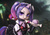 Size: 2500x1767 | Tagged: safe, artist:mrs1989, twilight sparkle, g4, alternate hairstyle, arkham knight, baseball bat, batman, clothes, cosplay, costume, dc comics, female, harley quinn, hoof hold, solo, tara strong, twiley quinn, voice actor joke